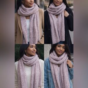 🌸 Michele & Hoven 100% Alpaca Scarf – Blush Pink Luxury Wrap – NWT